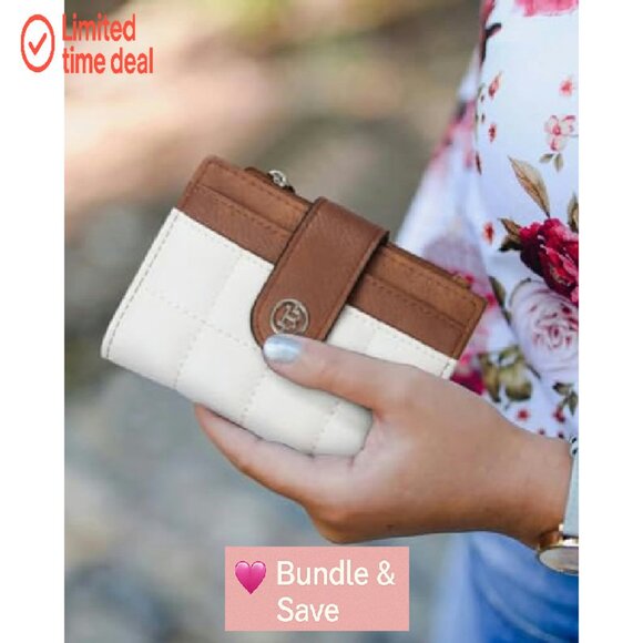 Leather RFID Blocking Bifold Wallet with Zipper Coin Pocket Compact - Picture 3 of 7